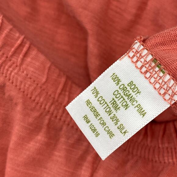 EILEEN FISHER GARNET HILLL Shorts L Sleepwear Pima Cotton PJ Lounge Salmon Pink - Picture 7 of 10